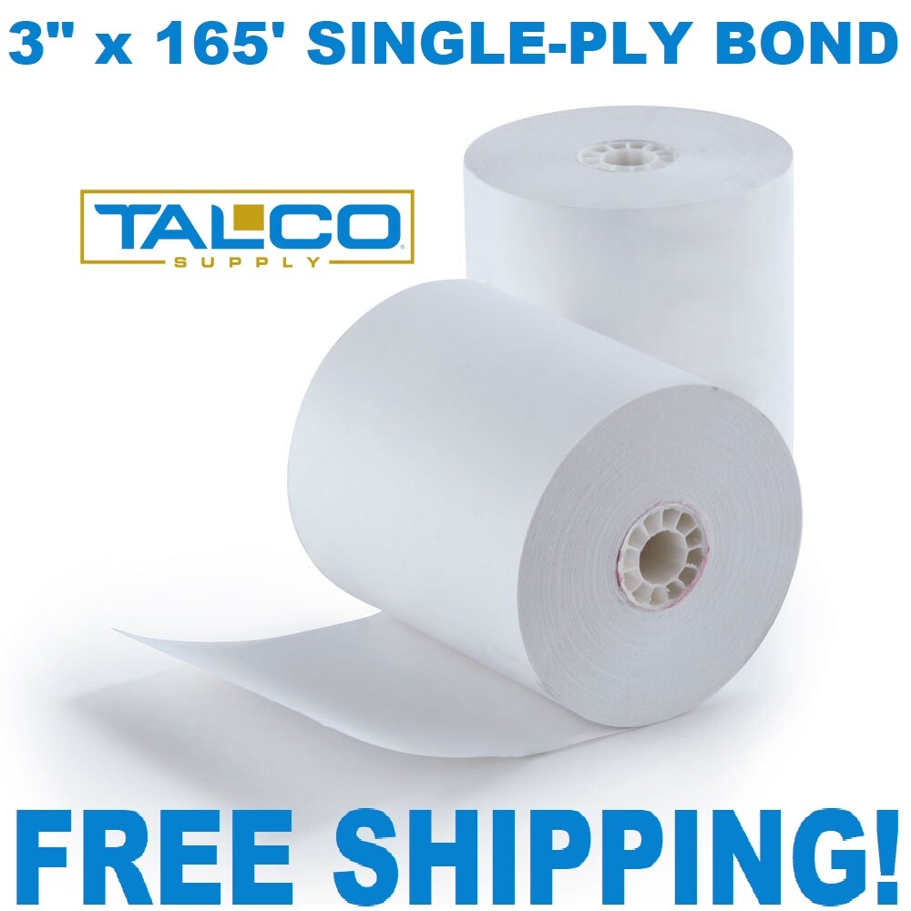 (12) STAR SP700 3" x 165' BOND (NON-THERMAL) POS PAPER ROLLS~FAST ~