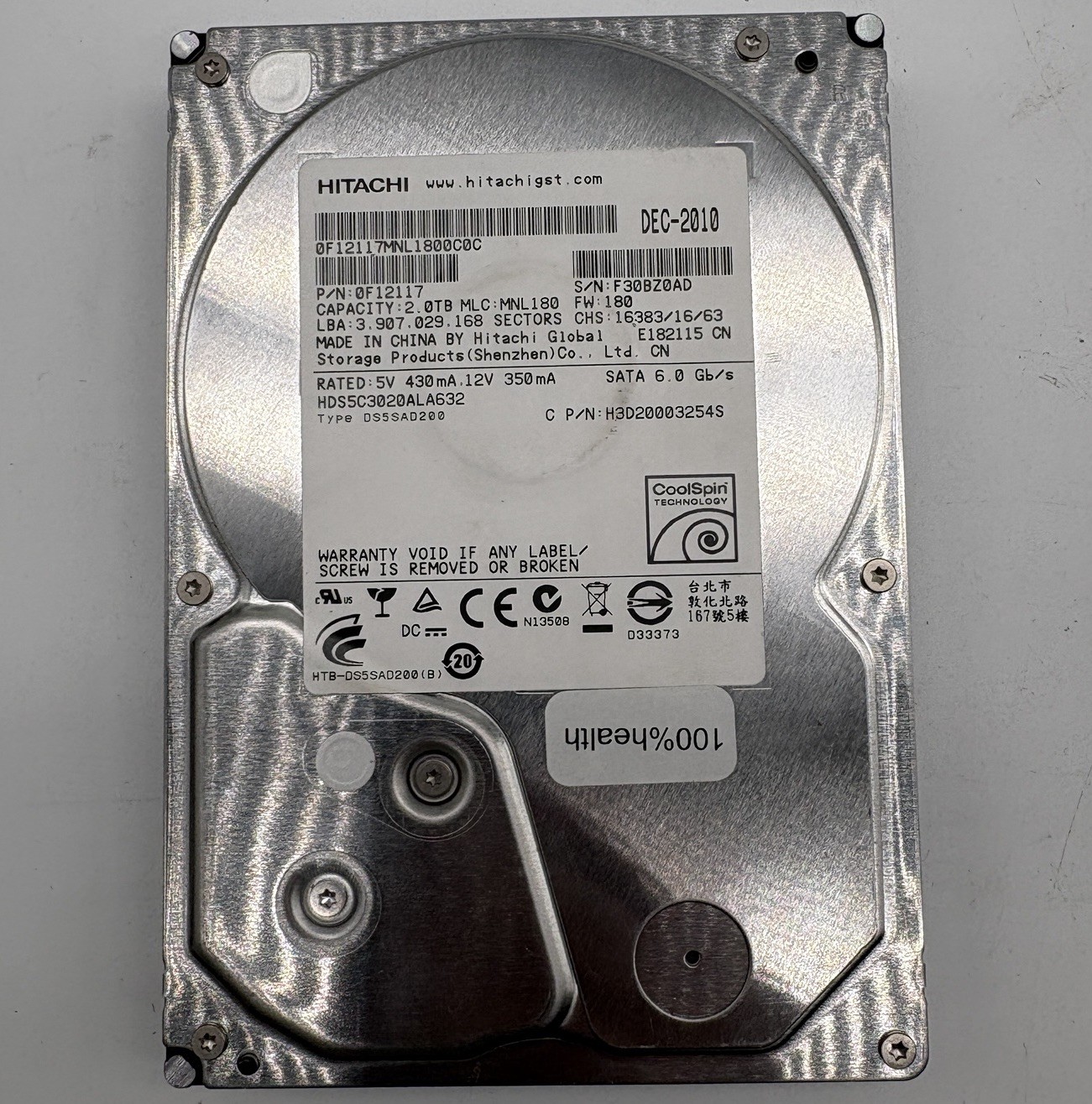 Hitachi HDS5C3020ALA632 2 TB 3.5 in SATA III Desktop Hard Drive