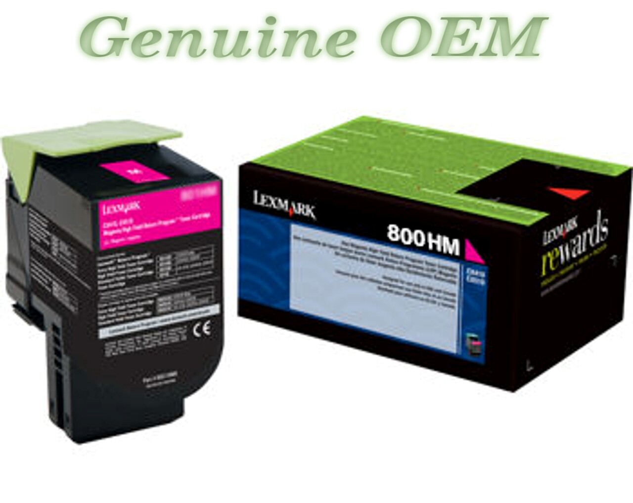 80C0HMG Original OEM Lexmark 800HMG Toner, Magenta High Yield Genuine Sealed