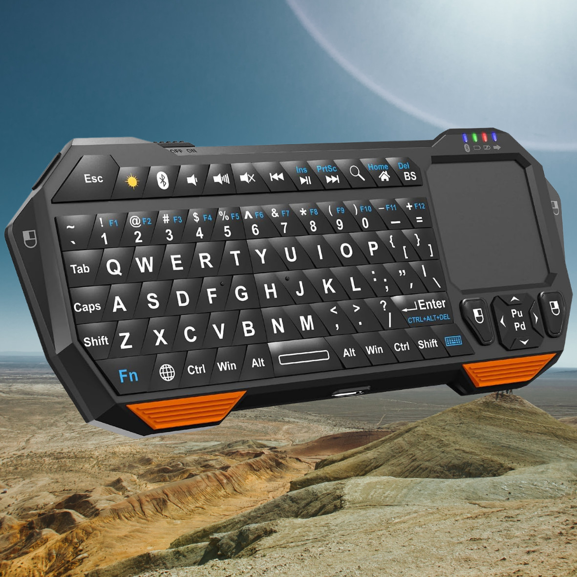 Fosmon 30FT Mini Wireless Bluetooth Keyboard Touchpad for iOS Android Windows