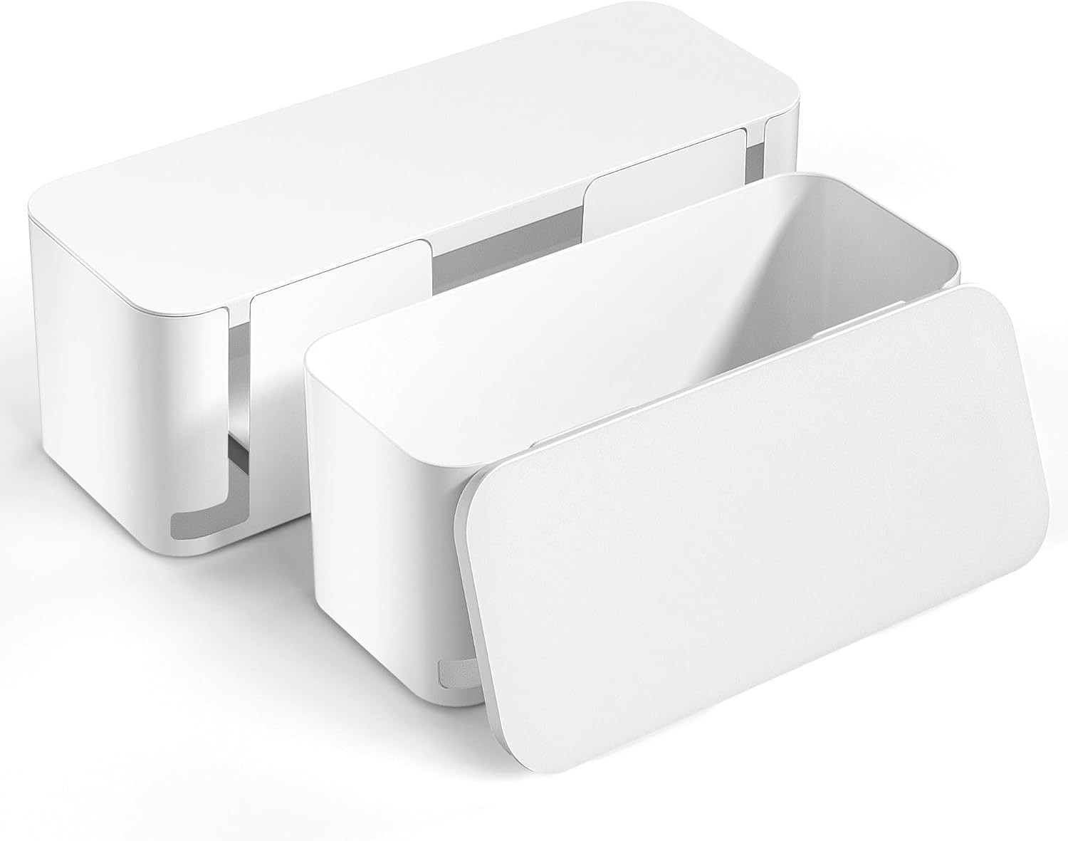 YECAYE Cable Management Box, White, XL+M, 2 Pack Pet Friendly;Child-Proof; Power