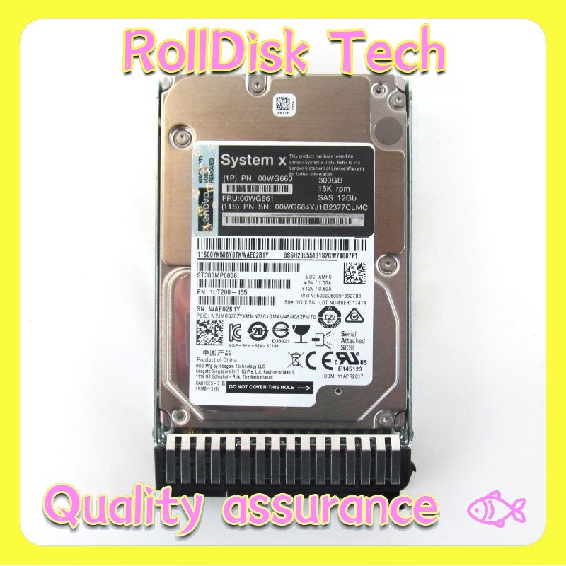 NEW Lenovo / IBM 00WG660 00WG661 00WG664 300GB 15K 12G SAS 2.5" G3HS HARD DRIVE