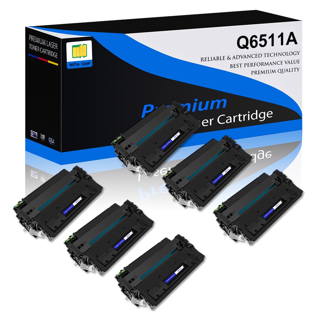 6PK High Yield Q6511A 11A Toner Cartridge for HP LaserJet 2420n 2430 2410 2420