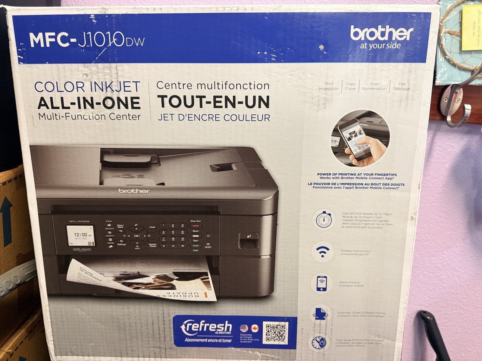 Brother MFC-J1010DW Wireless Color Inkjet All-in-One Printer