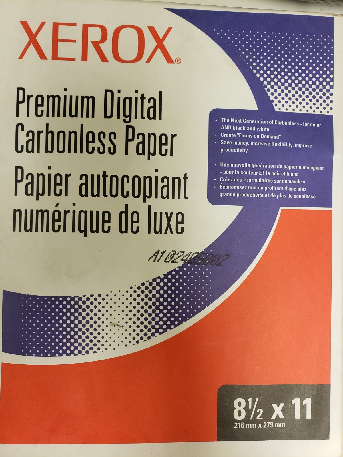 Xerox 8.5X11  Carbonless Paper White/Canary 3R12421 2 Part Straight 5 Reams