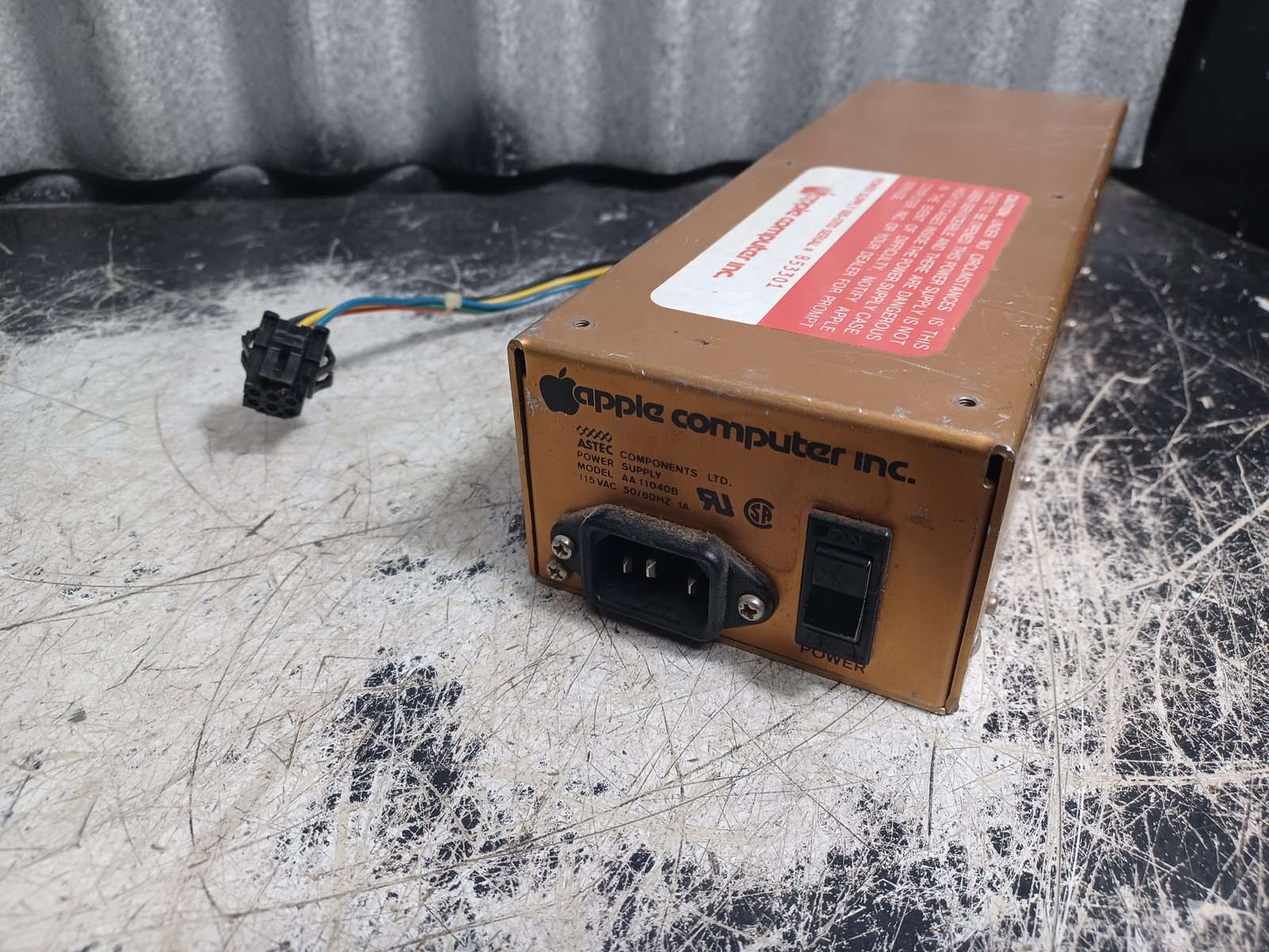 Vintage Apple Computer Power Supply Model AA11040B 605-5703 - Untested