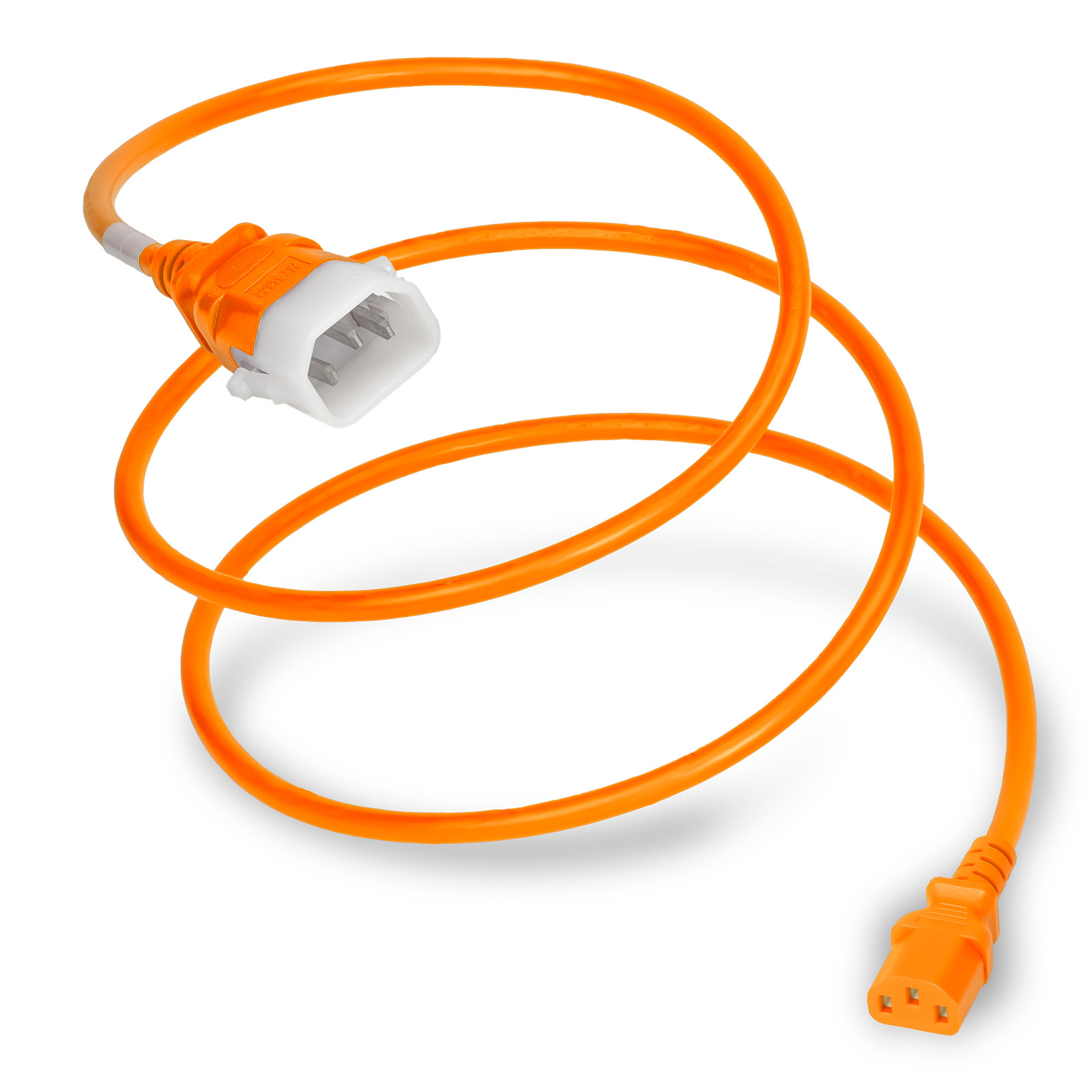 15 Pack of C14 C13 P-LOCK 15A 250V 14/3 SJT Power Cord - Orange - 6ft
