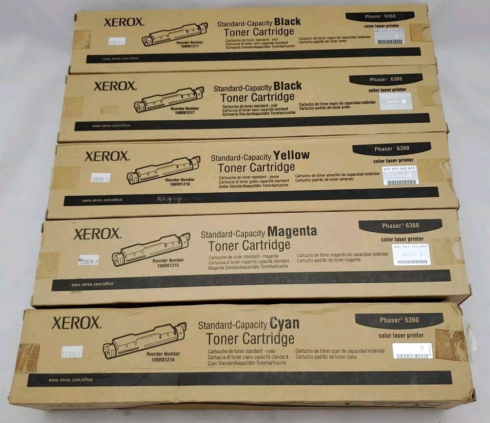 Set Of 5) Xerox 6360 CMYK - 106R01214 106R01215 106R01216 106R01217 ×2 ~ New
