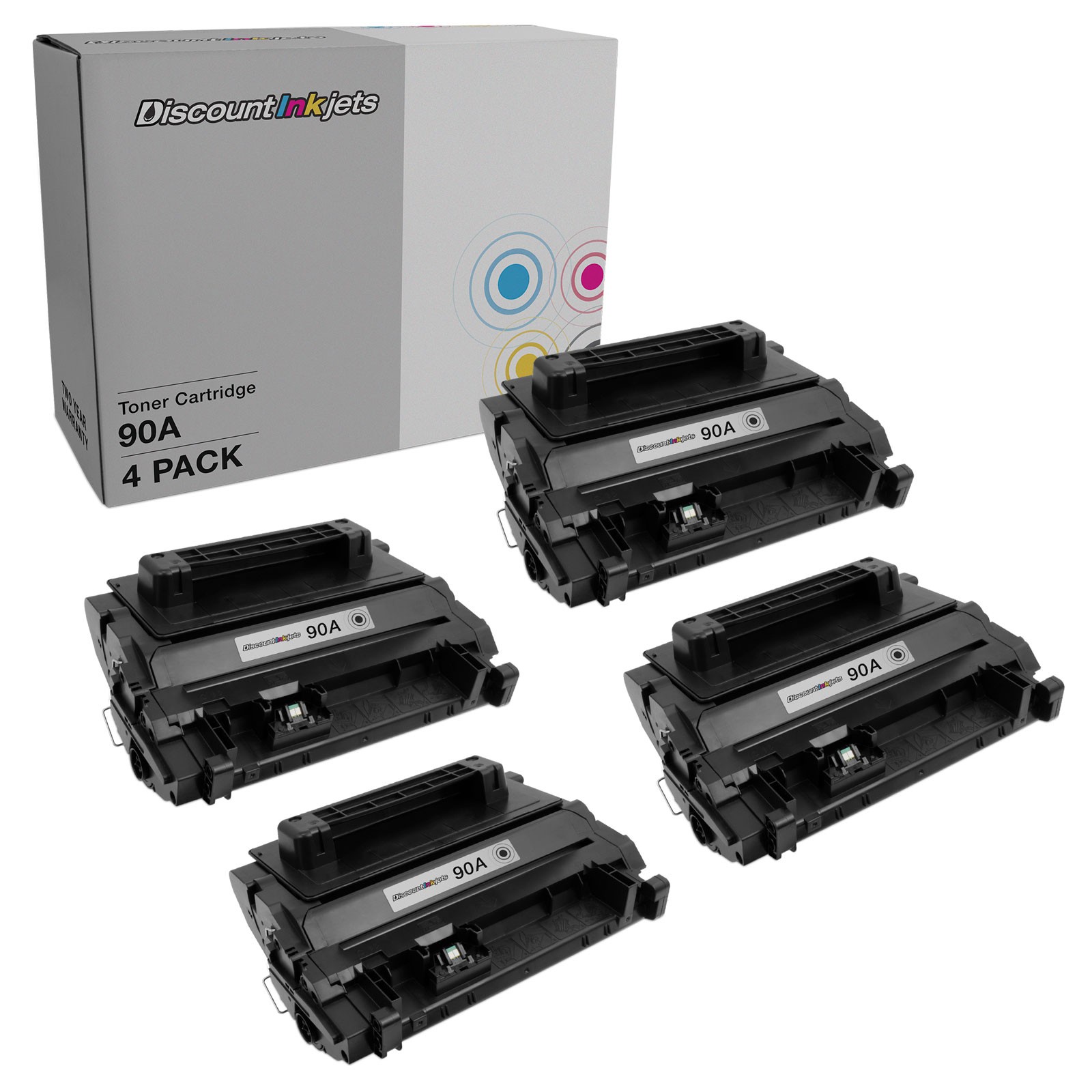 DI Compatible Toner Cartridge Replacements for 90A (4 Pack - Black)