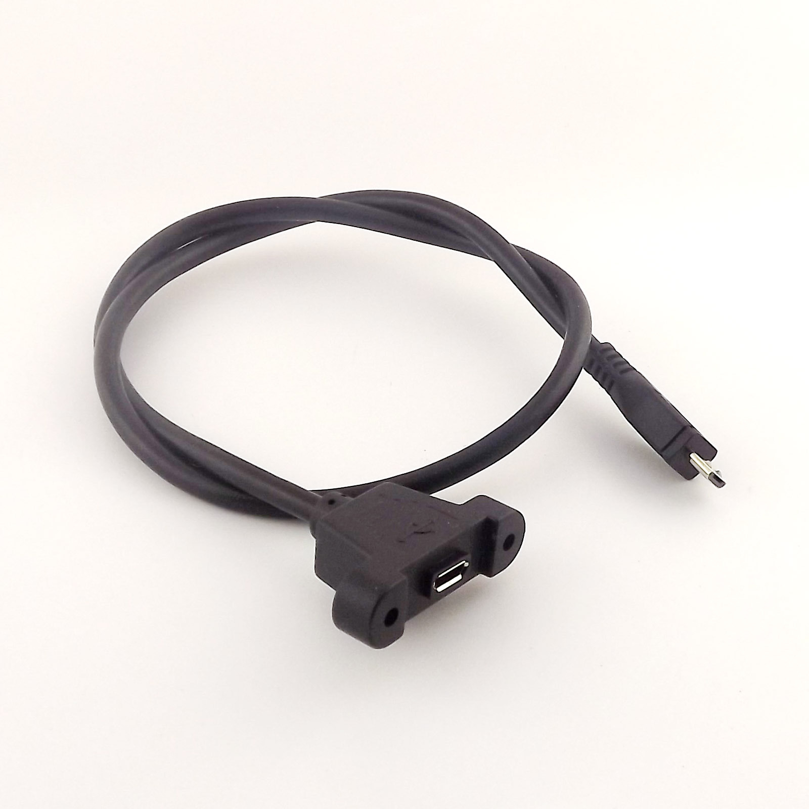 10x Micro USB 5 Pin Male to Female Screw Hole Panel Mount Extention Cable 1ft