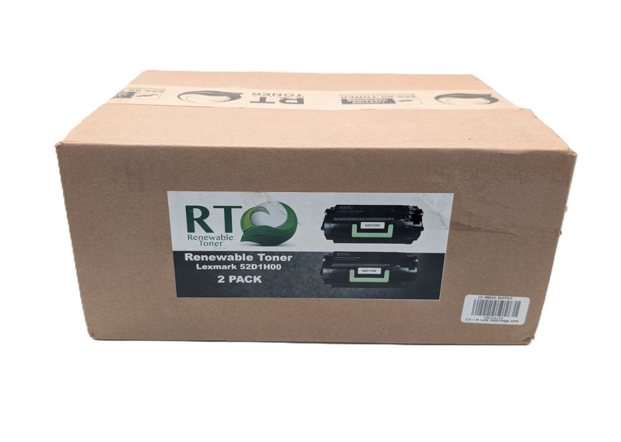 Renewable Toner Lexmark 52D1H00 Black Toner - 2 Pack