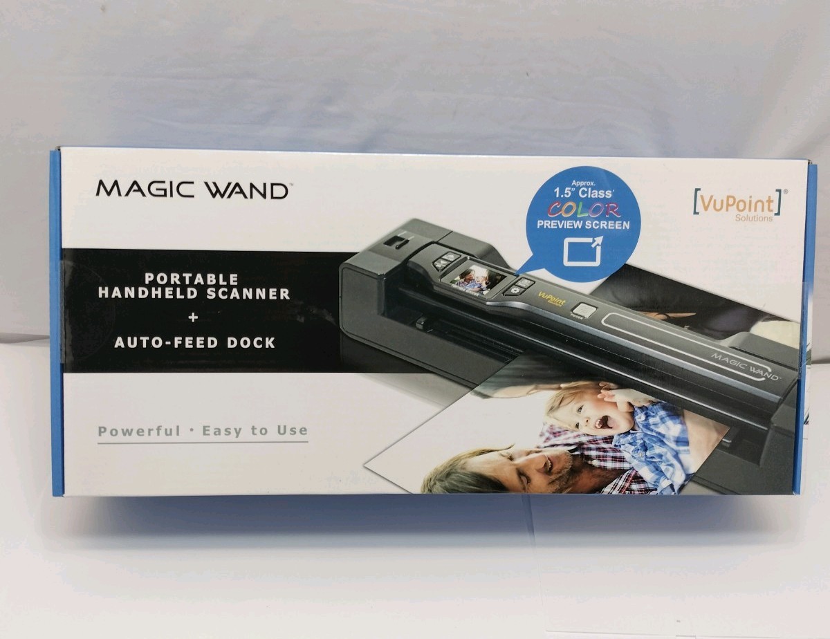 vupoint magic wand handheld portable scanner and auto feed dock