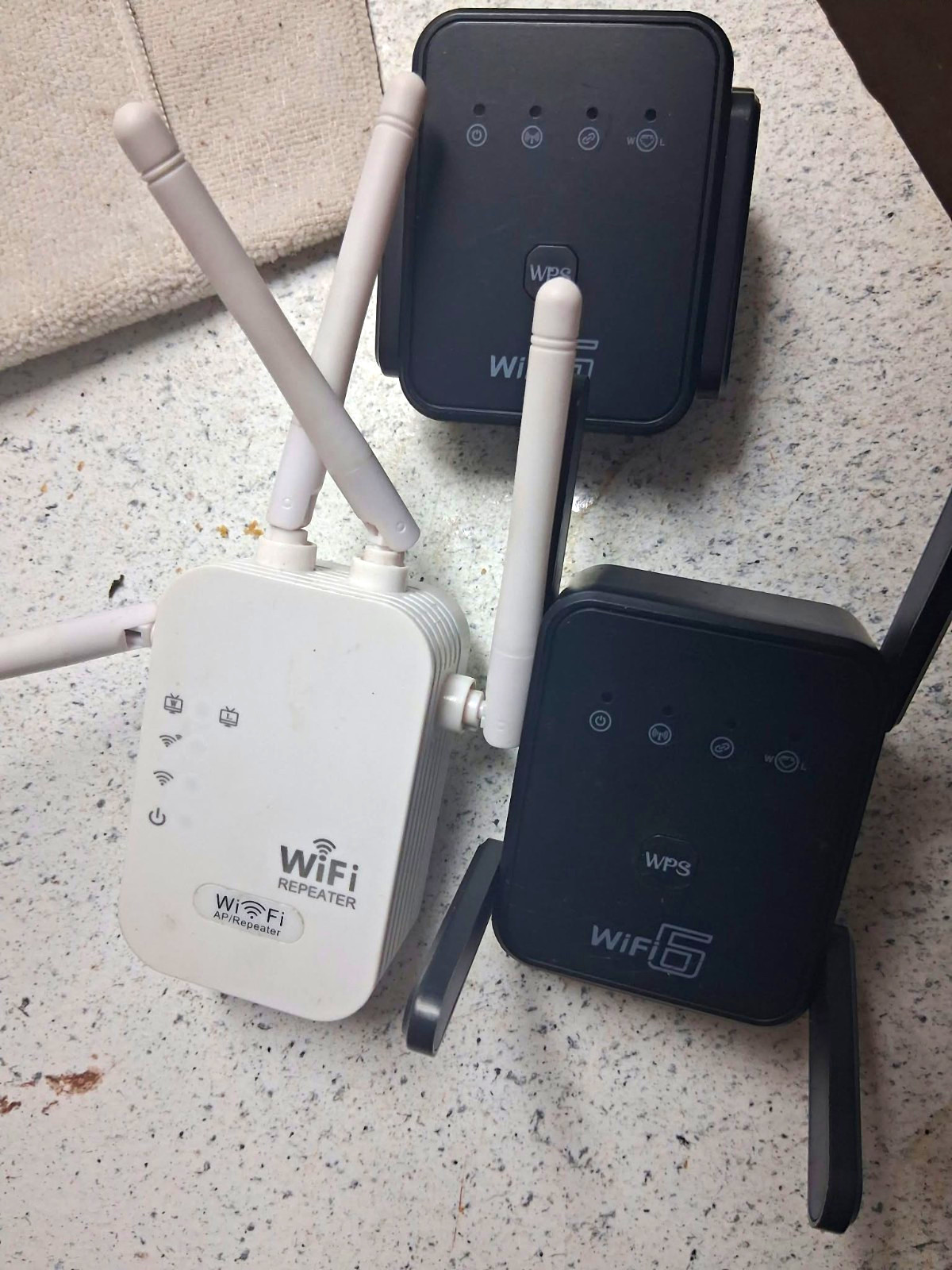 WiFi Repeater WiFi 6 PRP-A9 Dual-Band 2.4/5GHz RJ-45 Lot of 3 Black/White