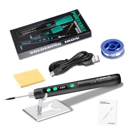 Portable Wireless Soldering Kit—Features a 1100mAh rechargeable USB-C