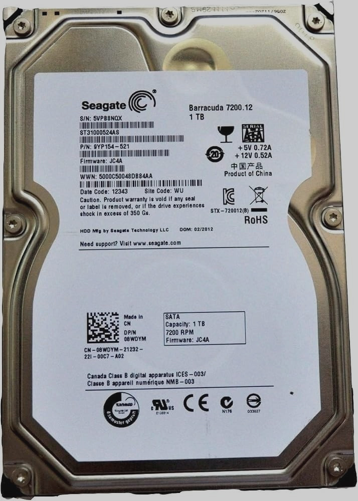 Seagate ST31000524AS - 9YP154-304 JC4B (5VP) SU China 3.5" 1TB Sata HDD 
