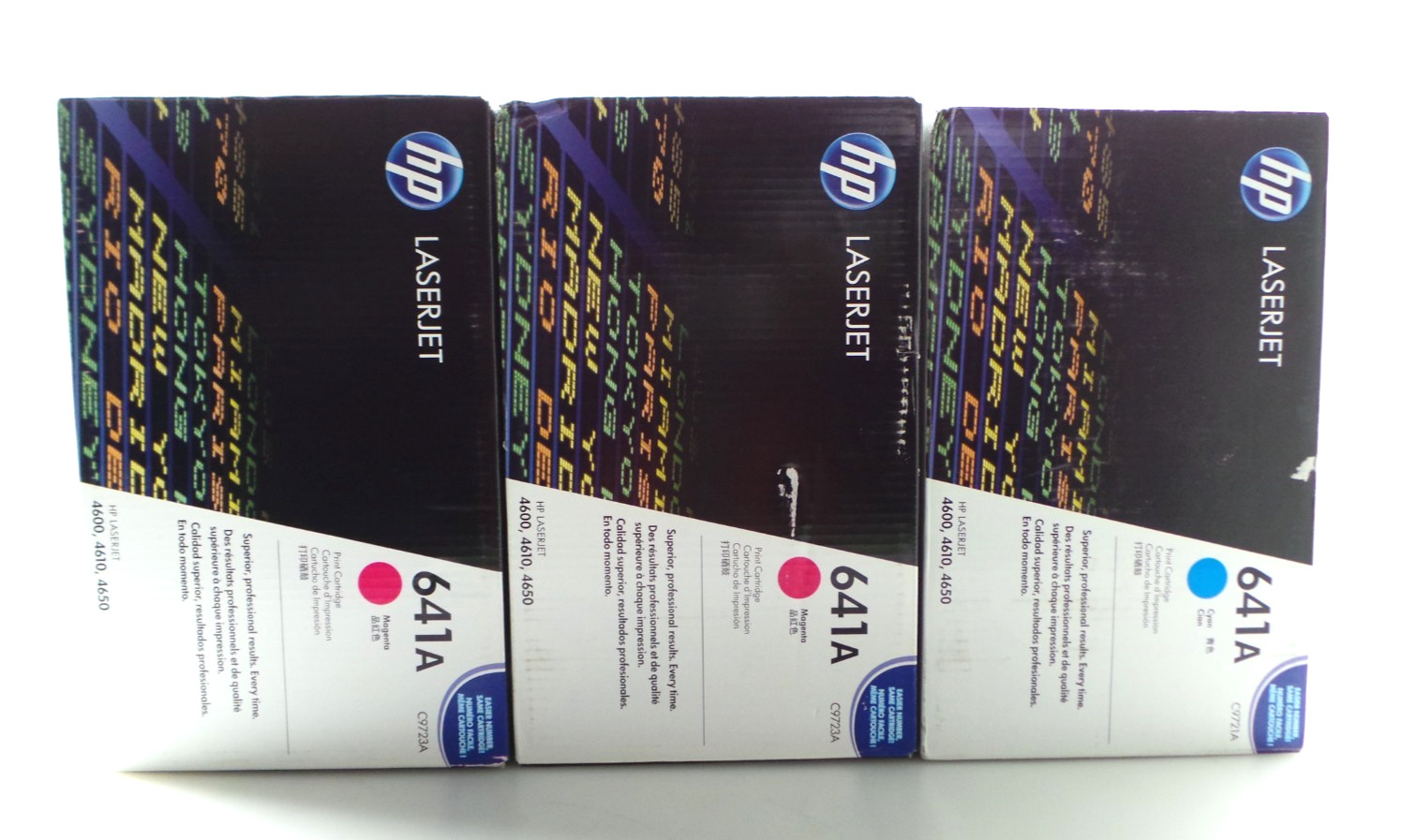 3 NEW Genuine HP 641A Magenta/Cyan LaserJet Toner Cartridge - Sealed