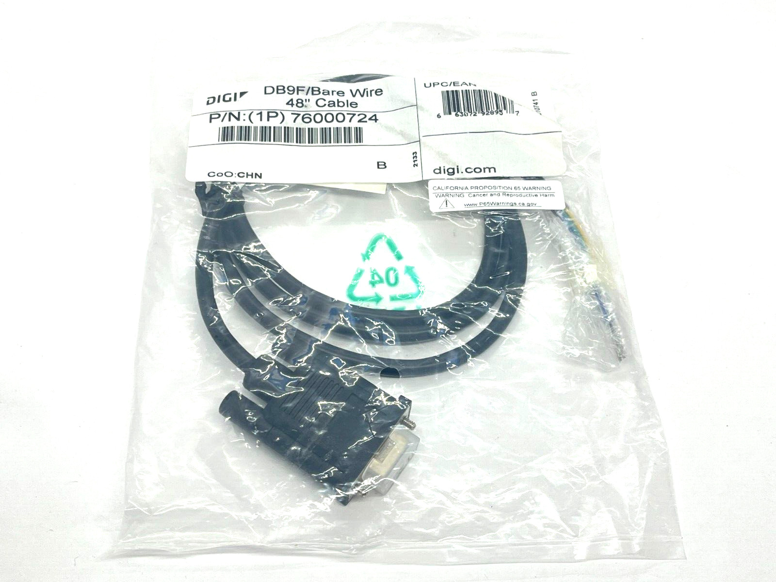 Digi 76000724 DB9F to Flying Leads 48" Cable Length