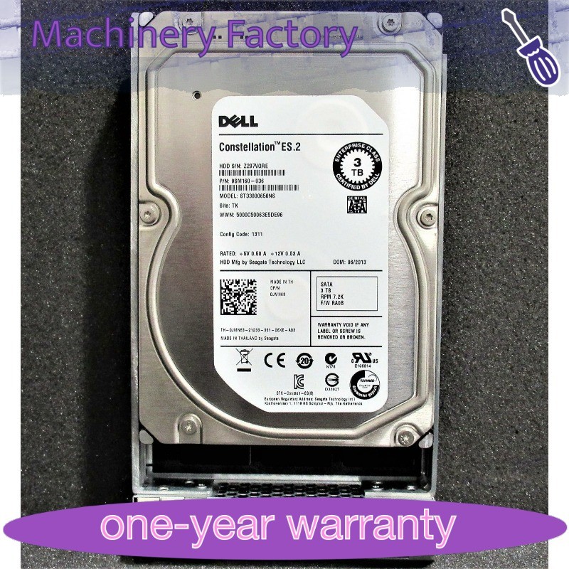 1PCS JMN63 FOR DELL ST33000650NS CONSTELLATION 3TB 7.2K 6GB 64MB 3.5'' SATA HDD