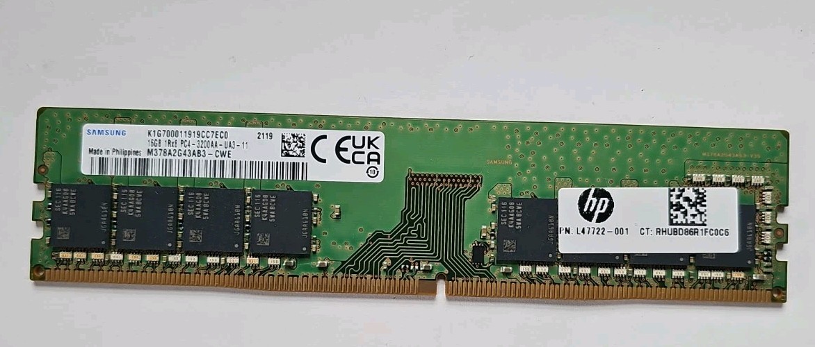 Samsung 16GB 1Rx8 PC4-3200AA-UA3-11 PC RAM Memory