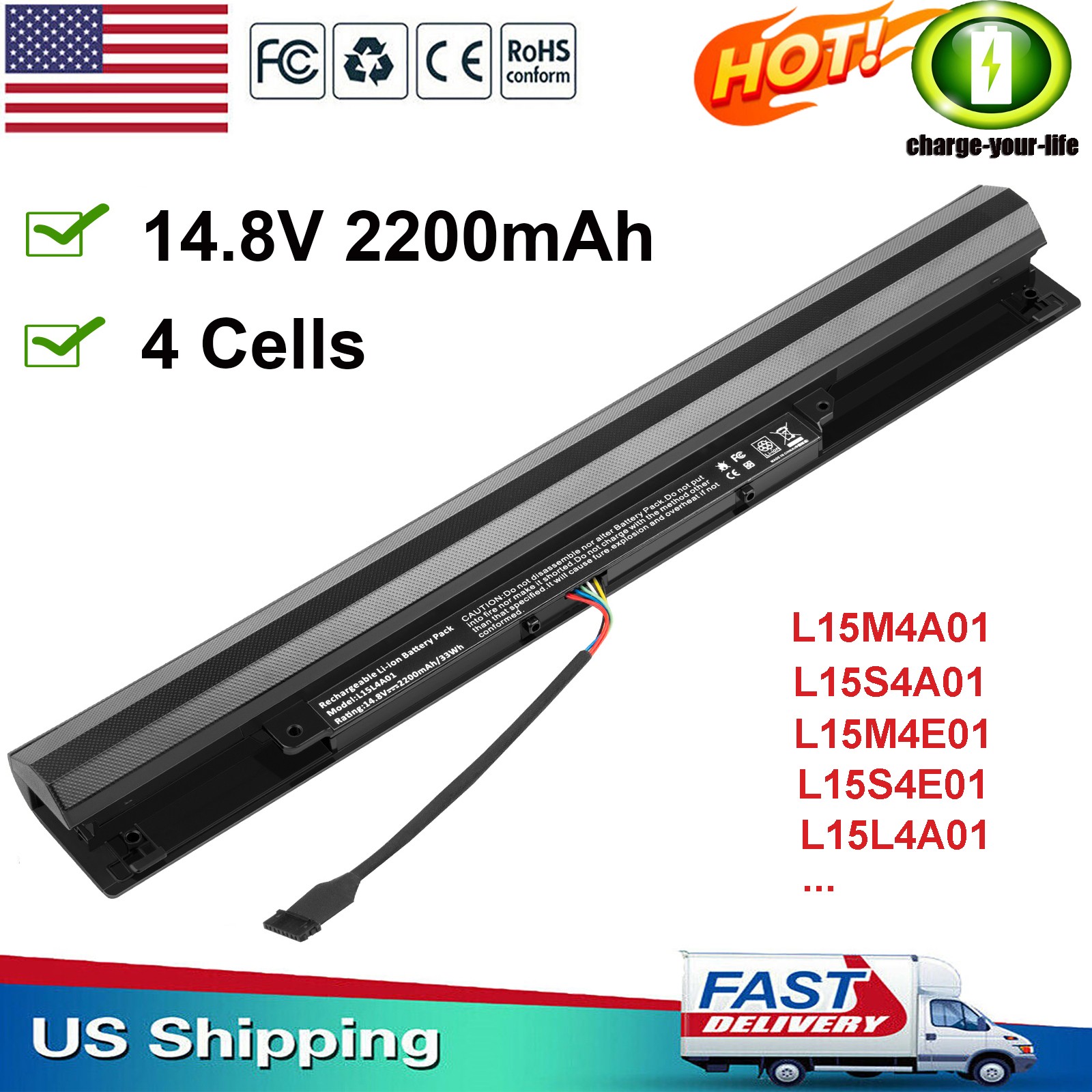 L15S4A01 L15L4A01 Battery For Lenovo Ideapad 100-15IBD 110-15ISK 100-14IBD/17ACL