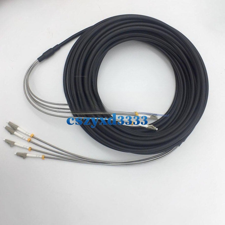 Outdoor Field Fiber Patch Cord LC to LC MM Multi-Mode 4 Strand Fiber Cable 40M-