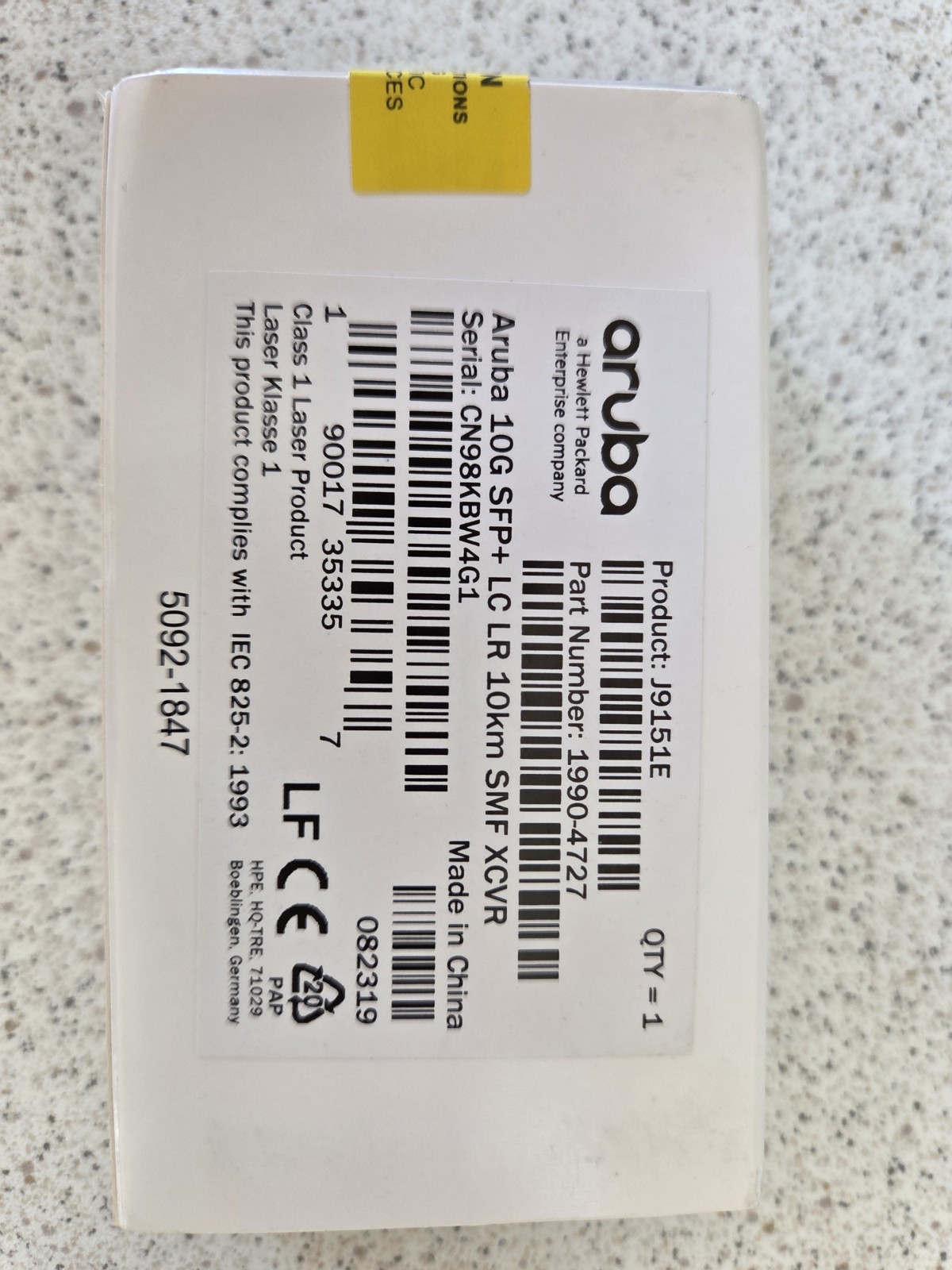 Genuine HPE Aruba J9151E 10G SFP+ LR 10km SMF XCVR Transceivers New Sealed