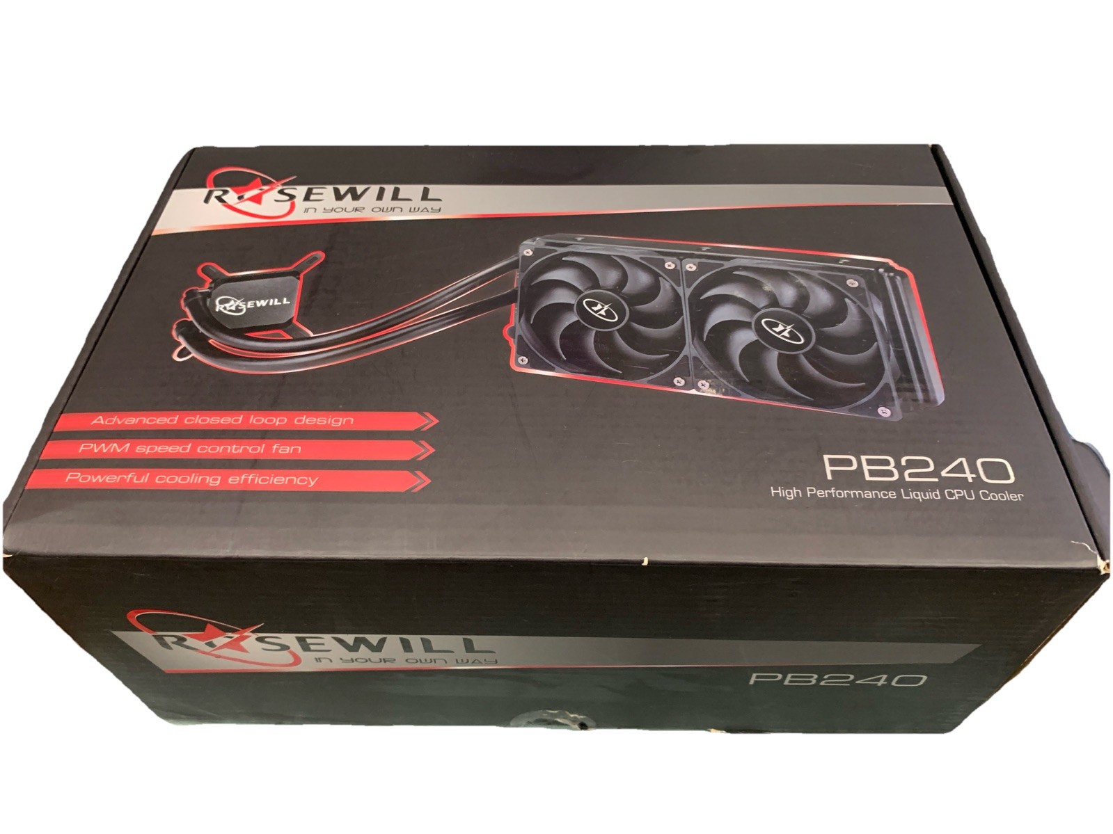 Rosewill PB240 Liquid CPU Cooler Black 240mm Radiator Water Cooling NIB