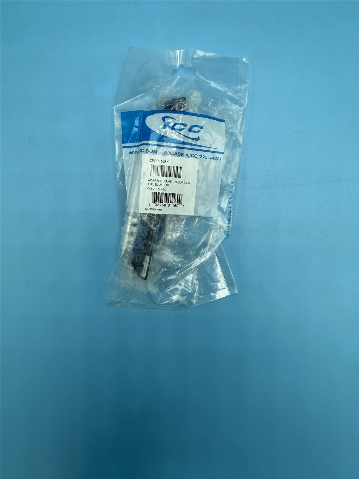 ICC Adapter Panel 6-DUPLEX LC, MM-SM Black/Blue