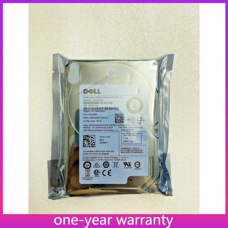 1PCS ST1000NX0453 NEW DELL 1TB 7.2K 12G 2.5" SFF SAS HARD DRIVE 056M6W 56M6W HD