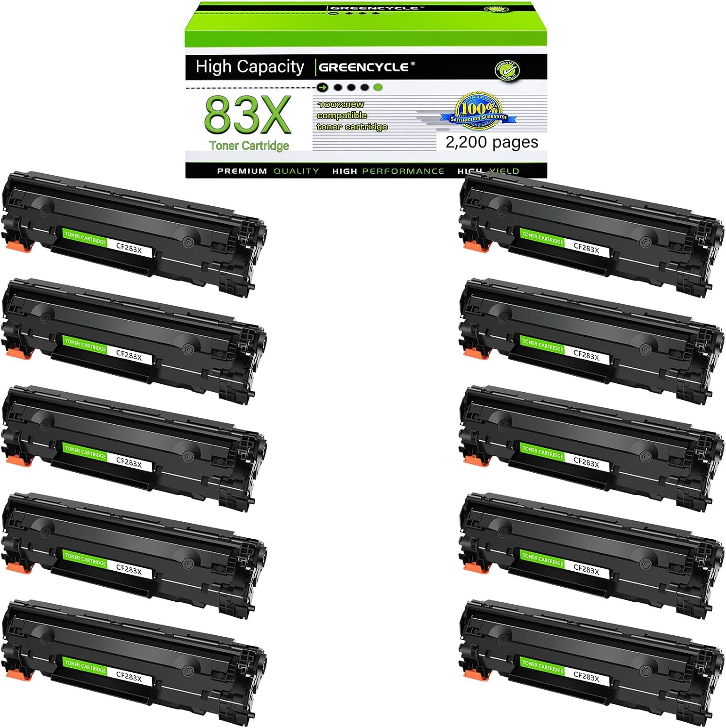 10PK CF283X Toner Cartridge for HP LaserJet MFP M225dn MFP M225dw MFP M225rdn