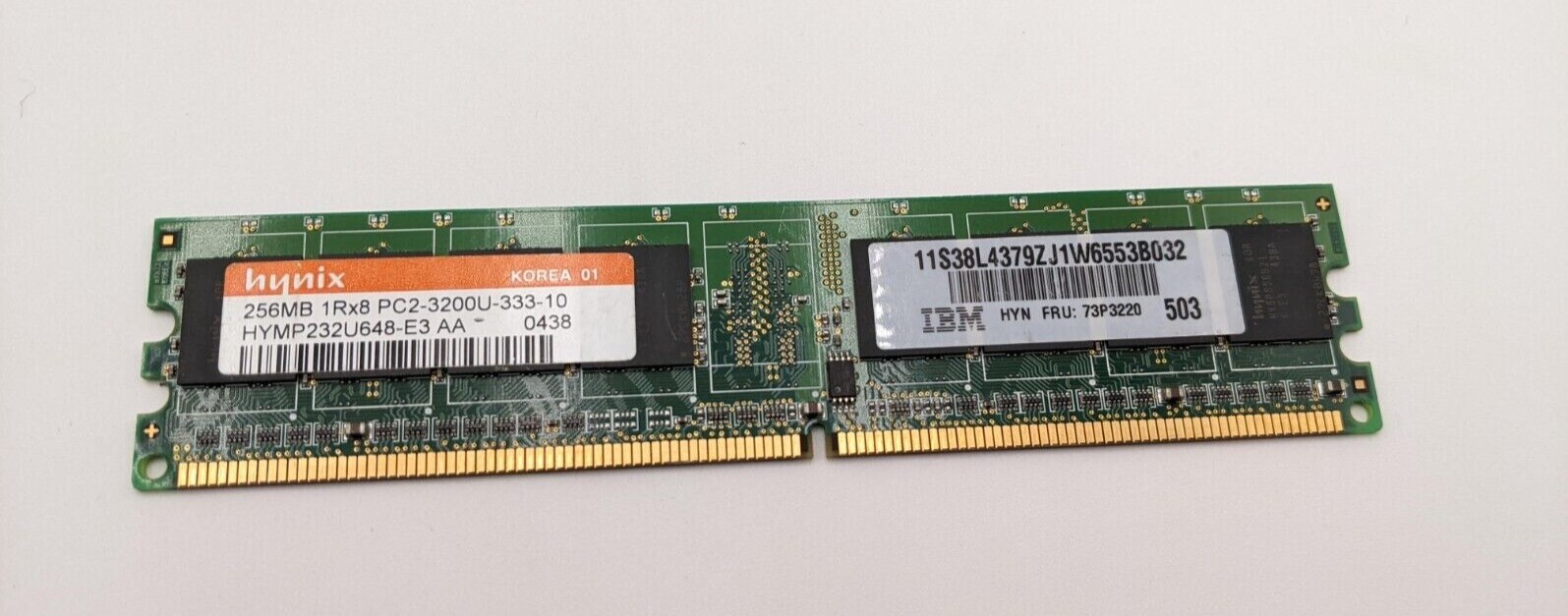 HYNIX 256MB RAM Desktop Memory 1Rx8 HYMD232U648-E3 AA/ PC2-3200U-333-10/0438 DDR