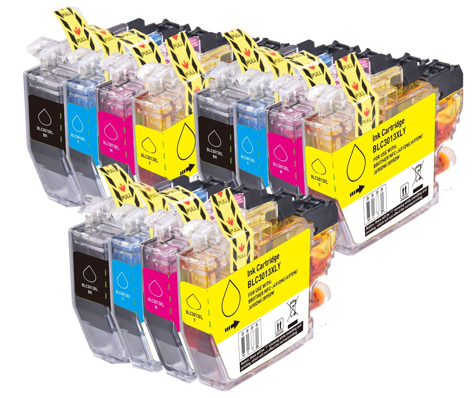 12 PK Color Ink Compatible with Brother LC3013 MFC-J491DW MFC-J497DW MFC-J895DW