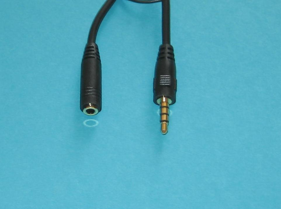Lot 2 Pcs  50cm 1.5' 3.5mm TRRS 4 pole 3ring AV male to female extension cable