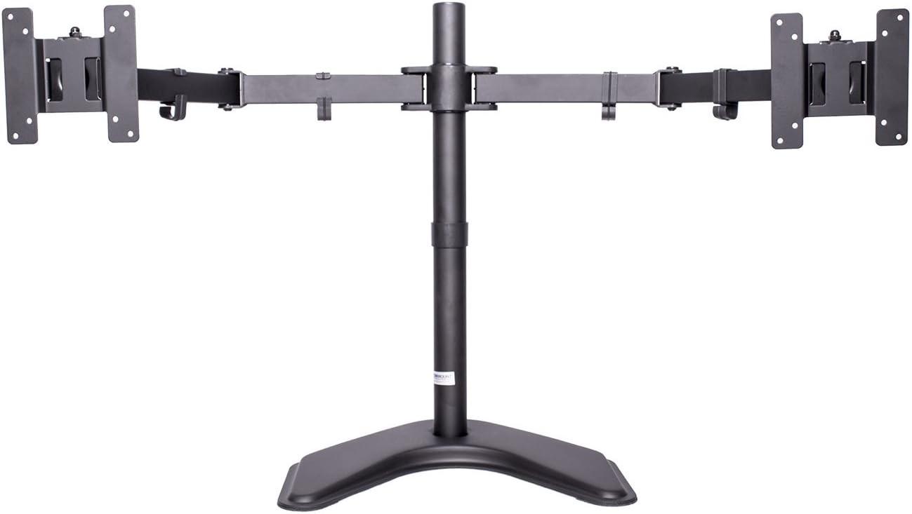 Monmount 6460B-ECO Free-Standing Dual Monitor Desk Stand - Holds Up To 24" LCDs