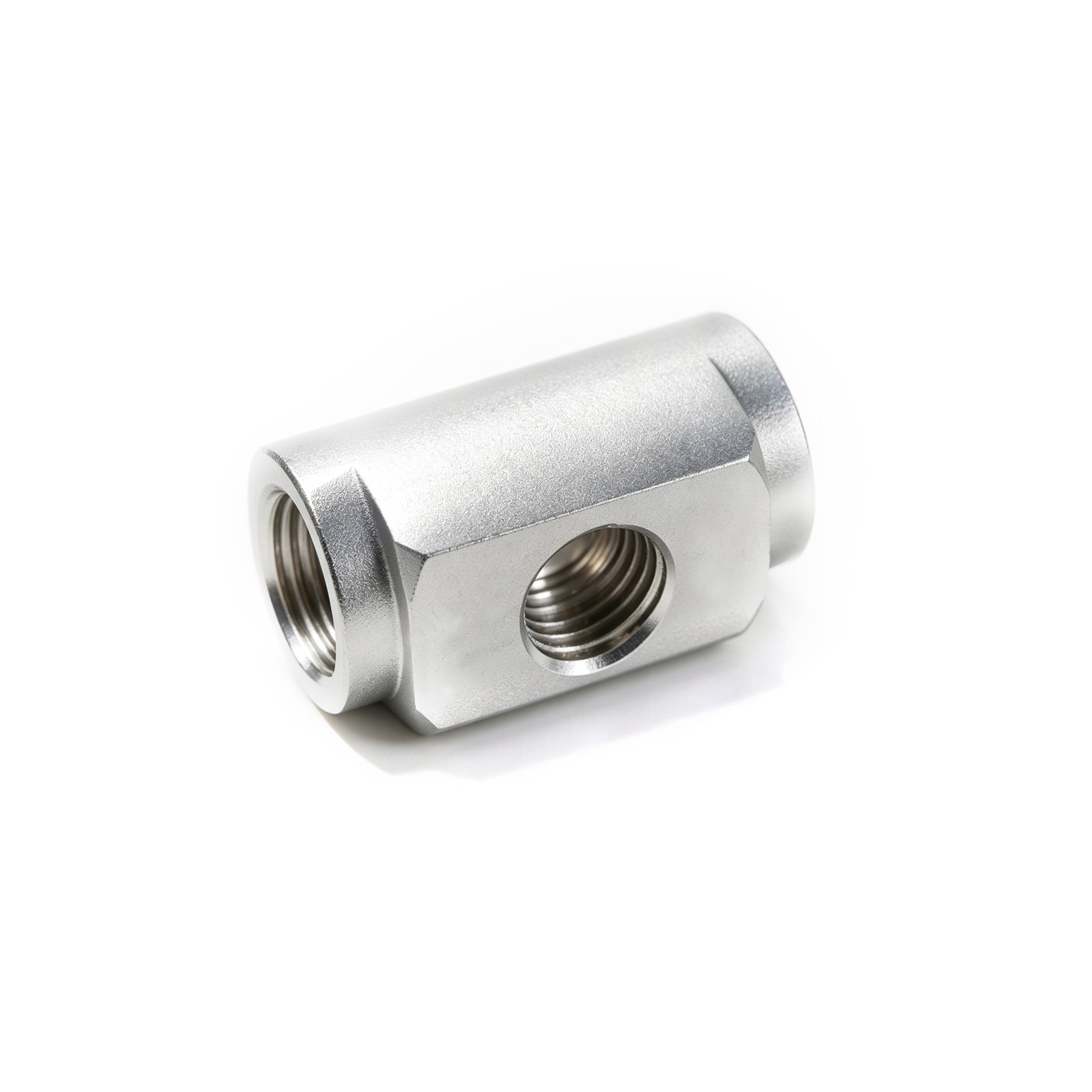 G1/4 Aluminum 3-Way Tee Fitting, Female Thread T-Splitter for PC Water Cooling