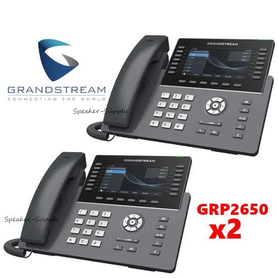 2 Grandstream GRP2650 14-Line 7 SIP Accounts 5" Color Screen Enterprise Phones