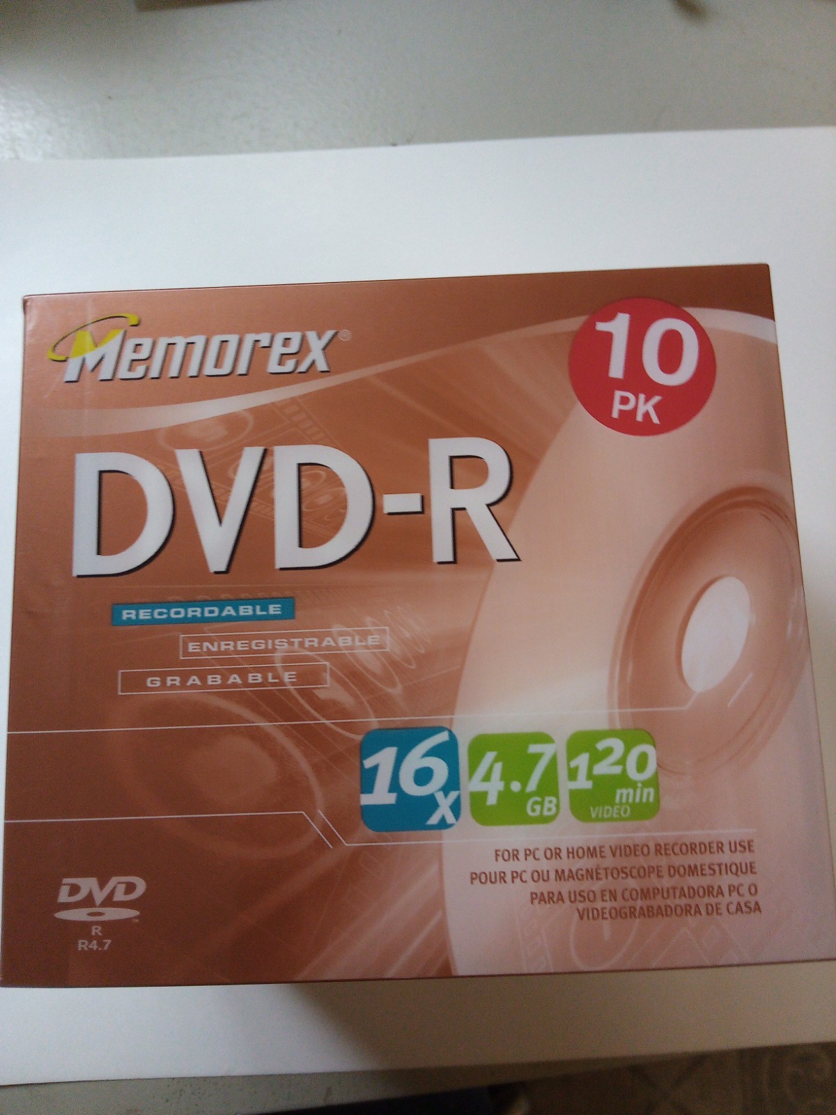 NEW SEALED,  Memorex,  DVD+R , 10 Pack,  16X, 4.7GB, 120 min,  With Cases