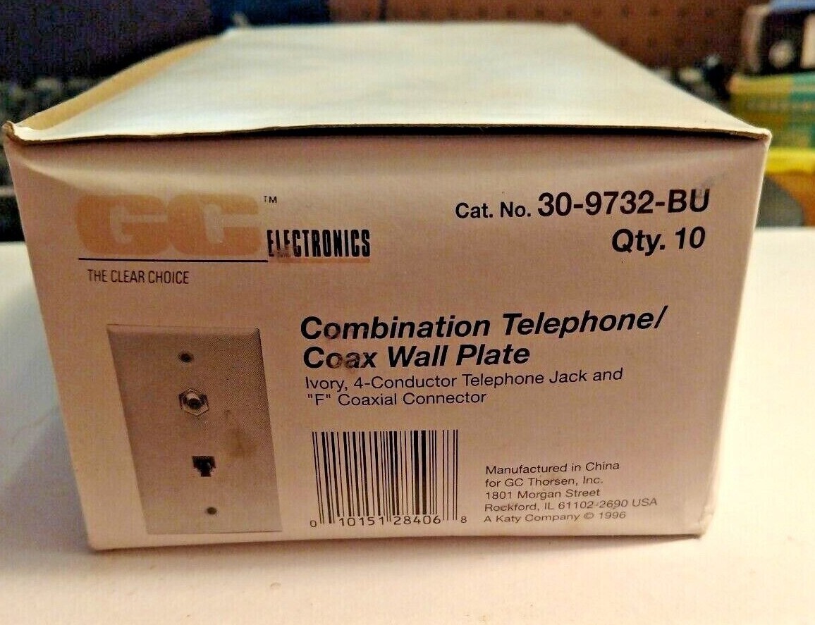 Combination Telephone/Coax Wall Plate - #30-9732-BU - Lot of 10 - Lot# 1055