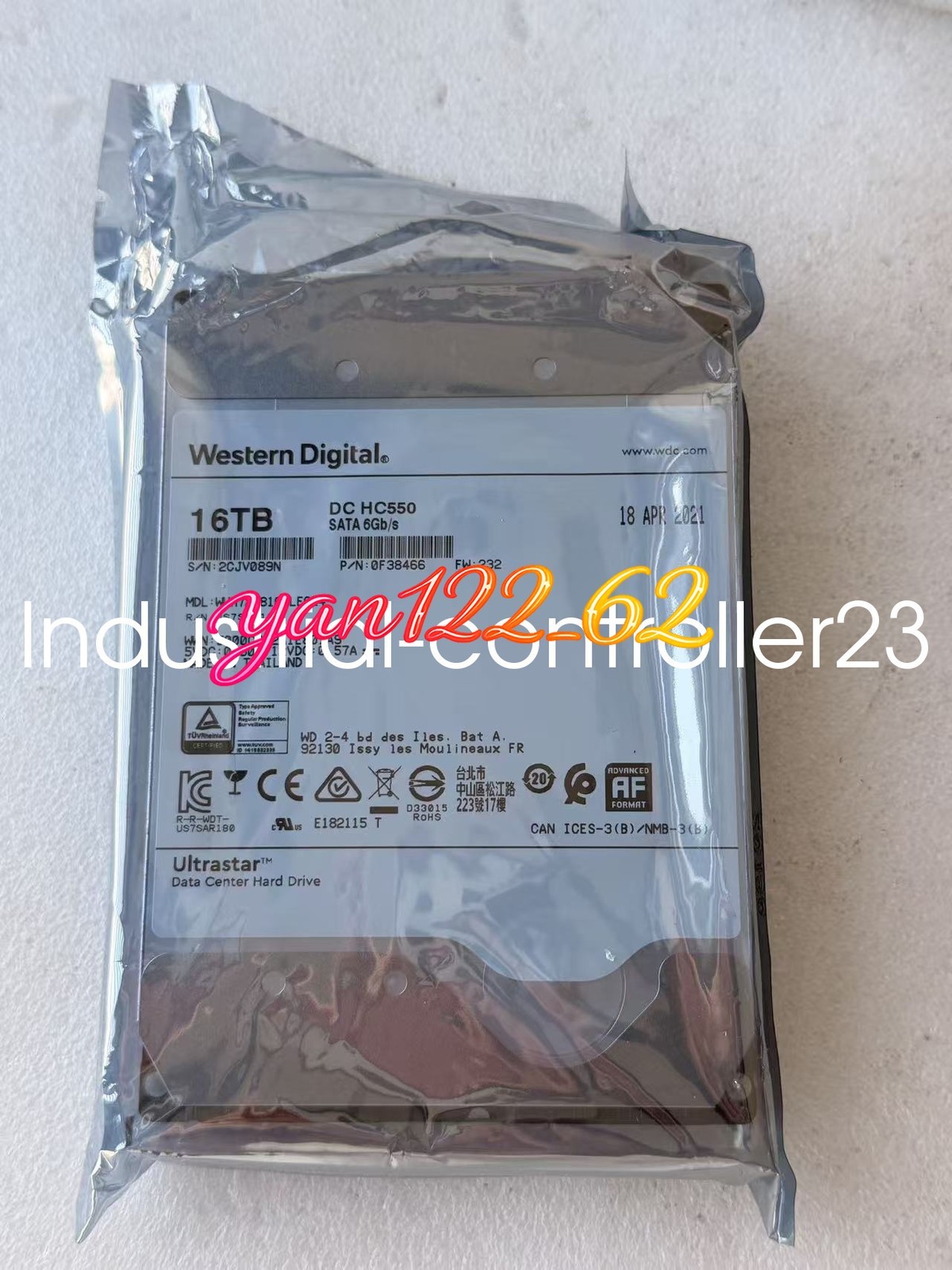 WD WUH721816ALE6L4 16TB SATA Ultrastar DC HC550 3.5" LFF Hard Drive
