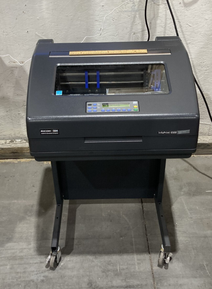 RICOH IBM 6500-v1P Infoprint Printer Line Matrix Pedestal w/ Power Cord