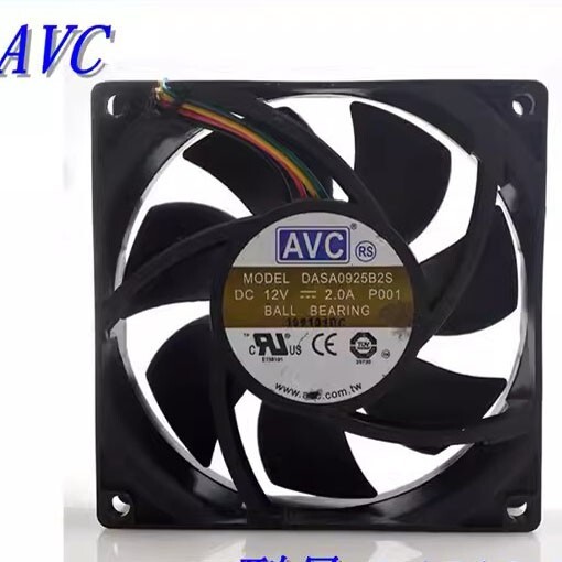 AVC DASA0925B2S 9025 DC12V 2.0A 9CM 4-Wire Silent Cooling Fan