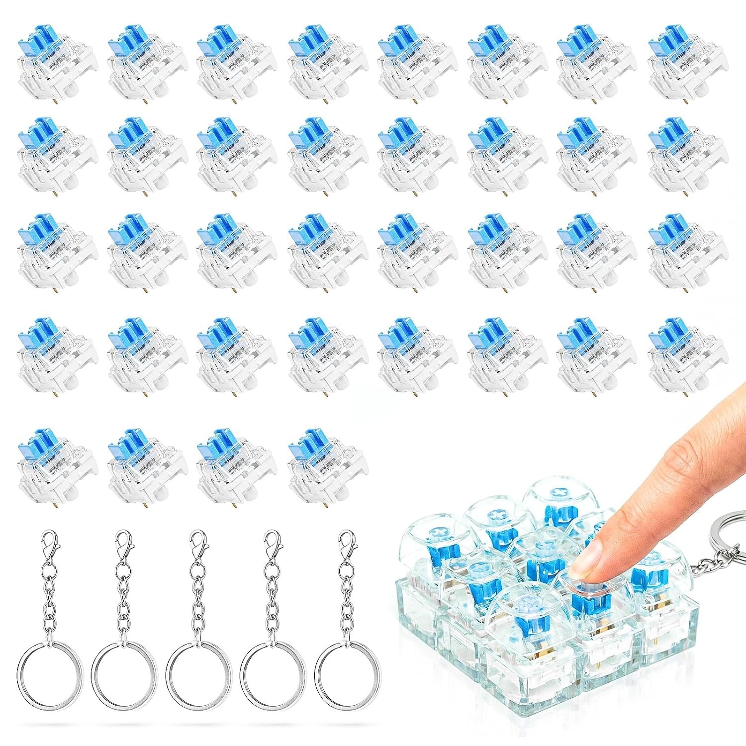 36PCS Keyboard Clicker for 3D Prints, Crisp Clicks, Strong Tactile Bump,...