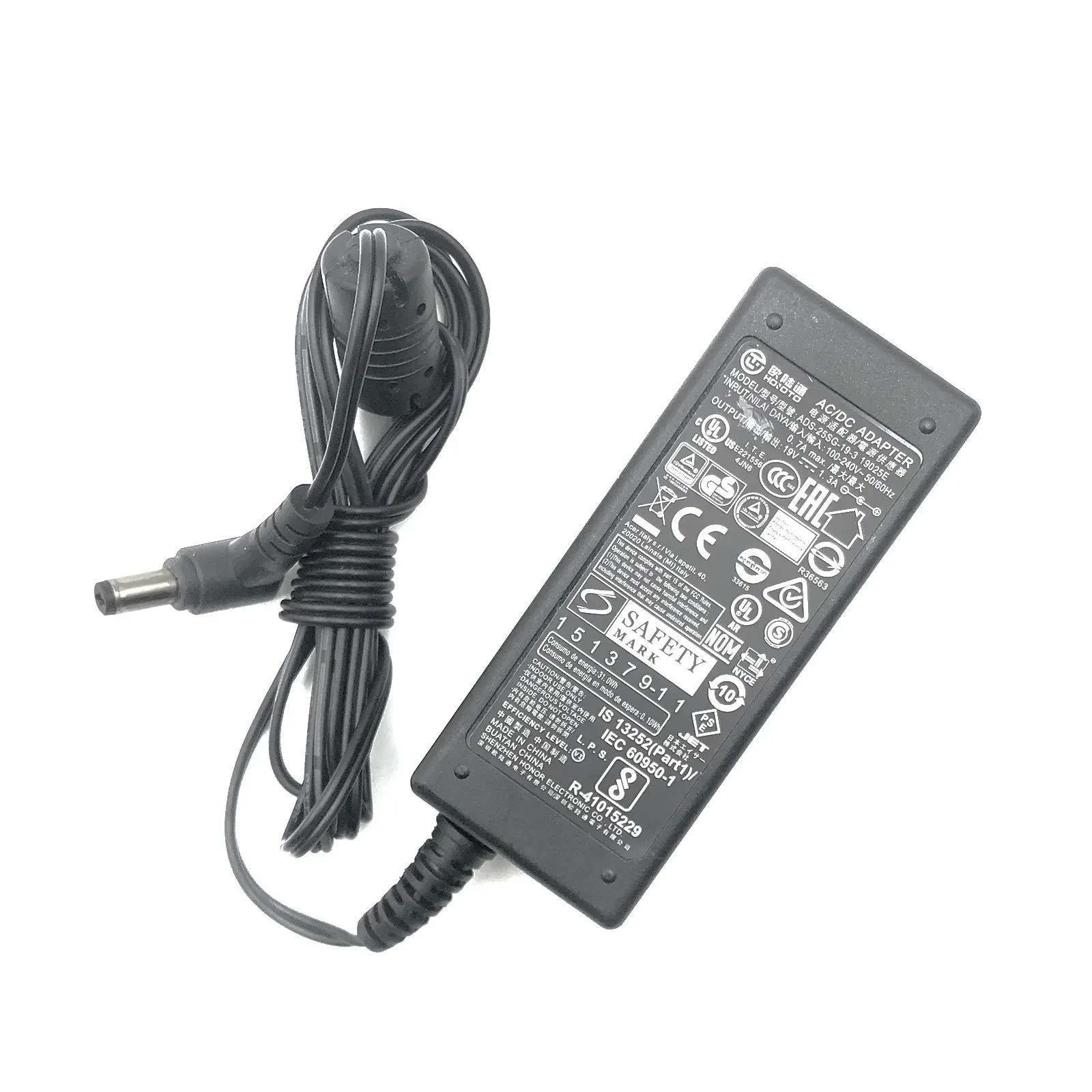 Genuine Hoioto 25W AC Adapter for Acer SB220Q SB230 HA220Q SA230 Monitor w/Cord