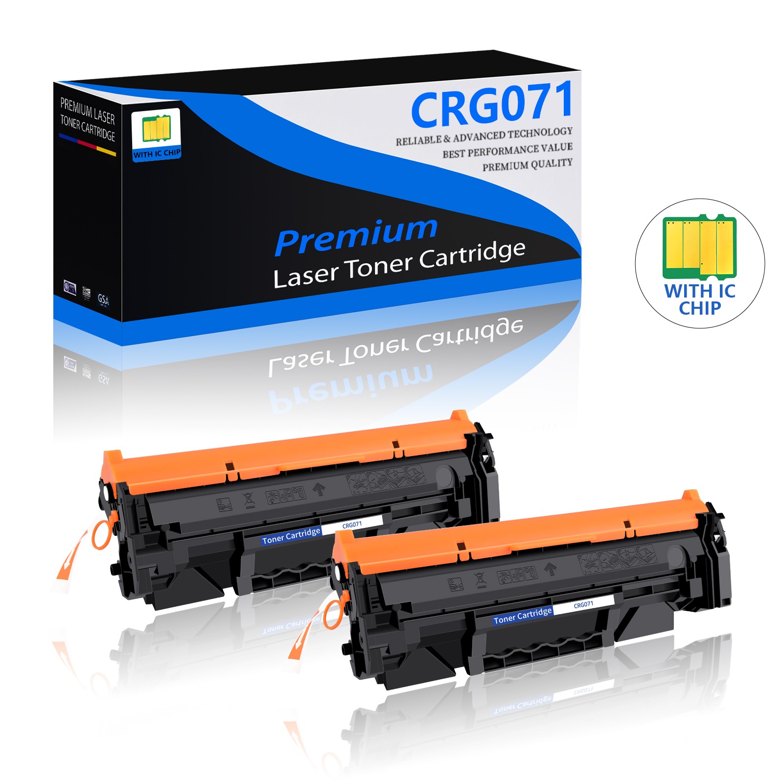 2PK Canon 071 Black Replacement Toner Cartridge for ImageCLASS MF272dw MF273dw