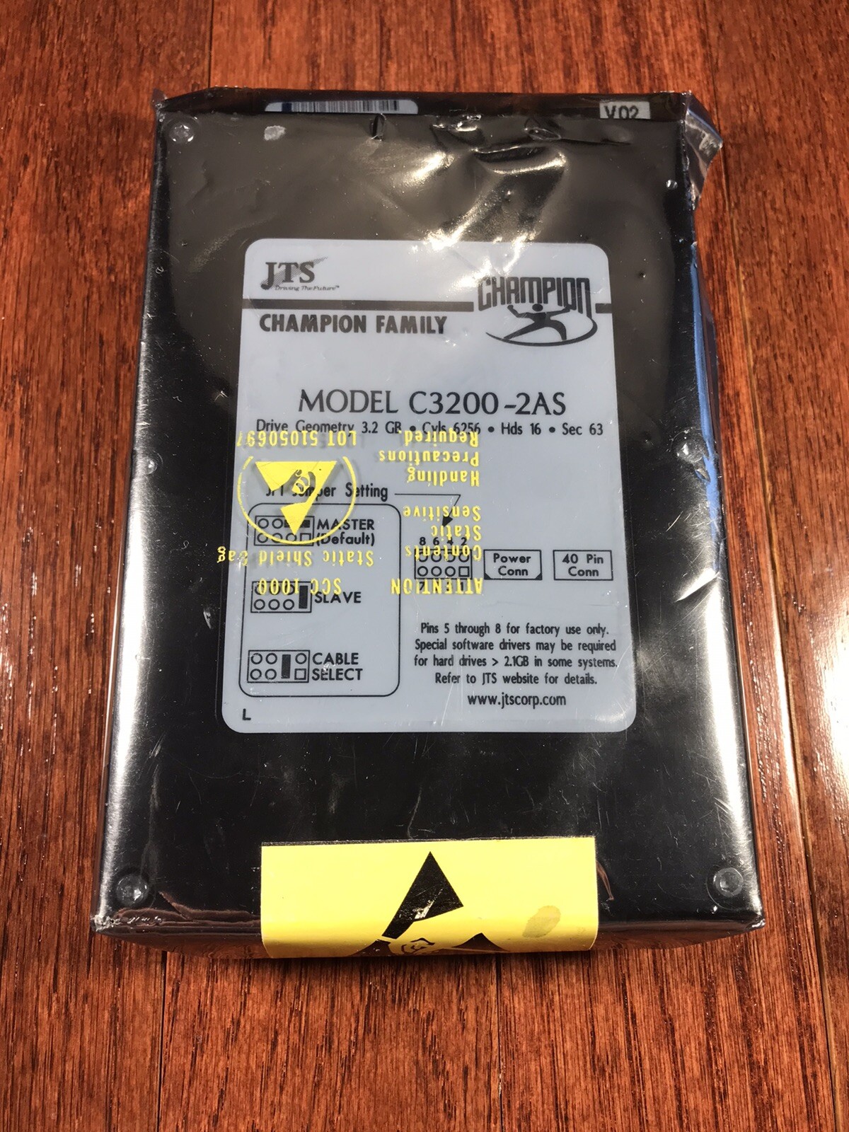 JTS Champion Champ Hard Drive C3200-2AS - NEW, 3.2GB, EIDE, IDE, PATA, Vintage