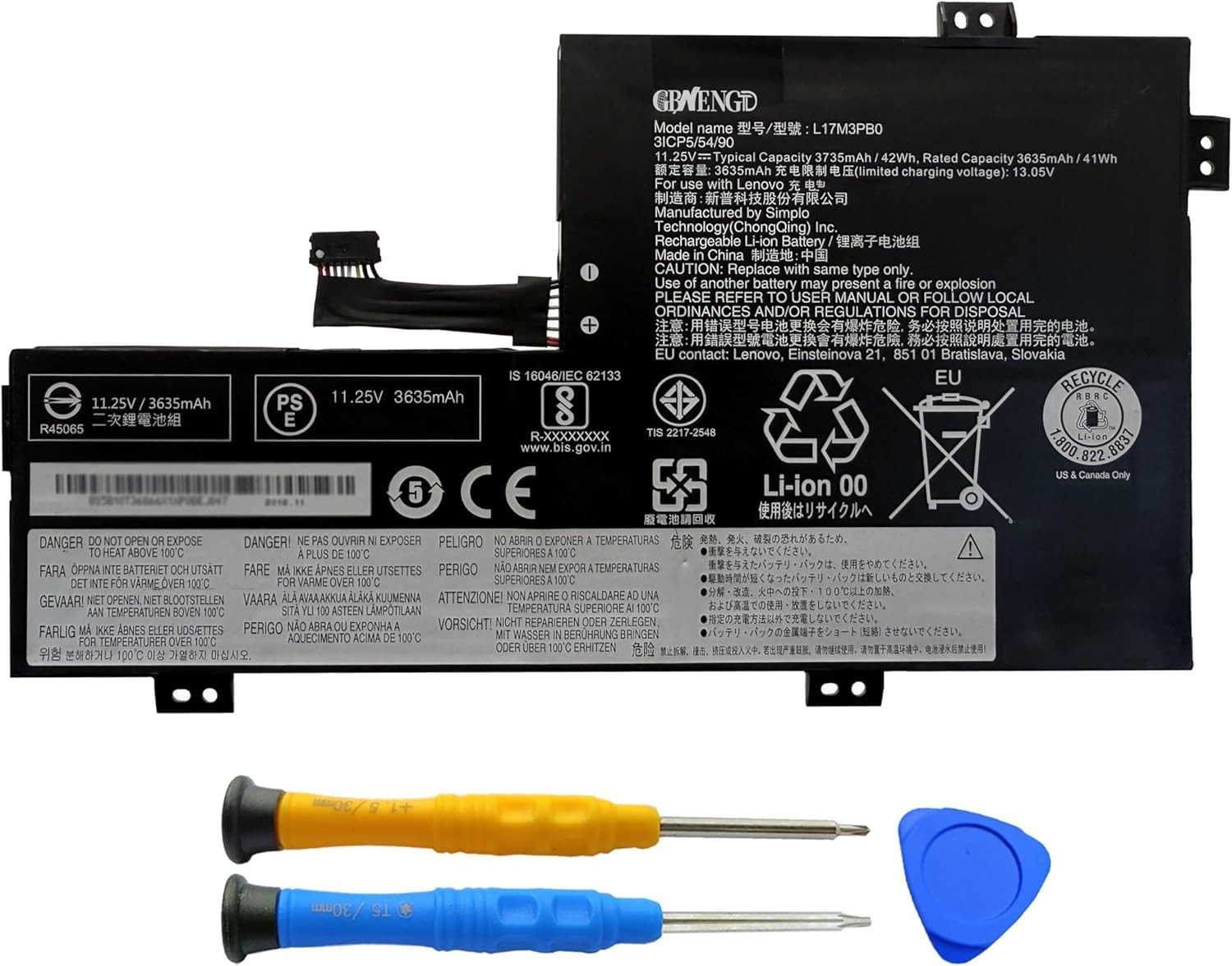 GBNENGTD L17M3PB0 Laptop Battery for Lenovo Chromebook