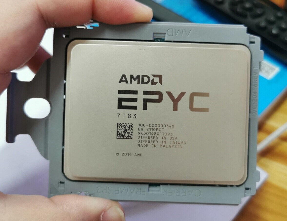 2pcs AMD EPYC Milan 7T83 CPU 64 core 2.45 Ghz OEM Version of EPYC 7763 unlocked