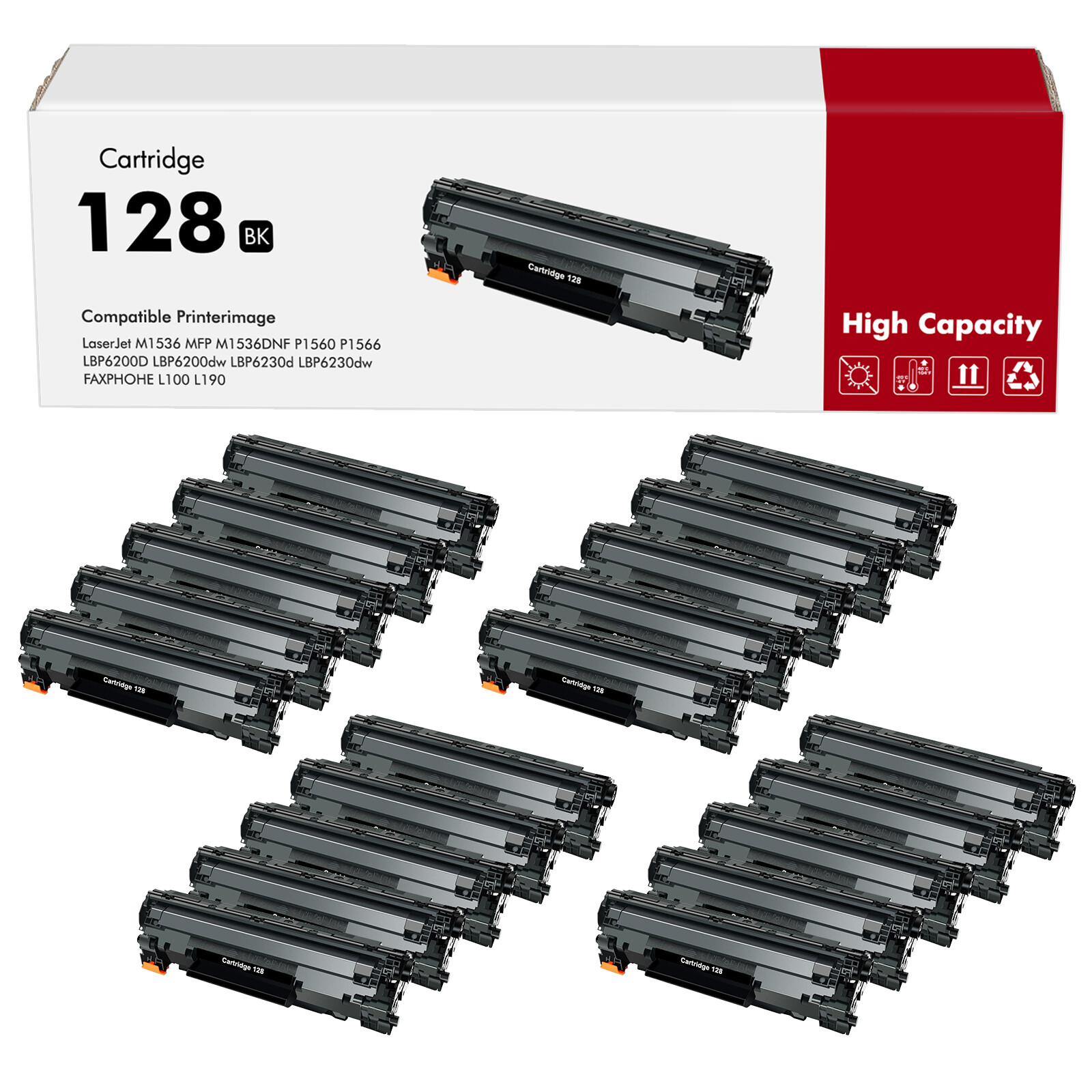20 Pack CRG128 High Yield Toner For Canon 128 ImageClass MF4880dw MF4770n D530