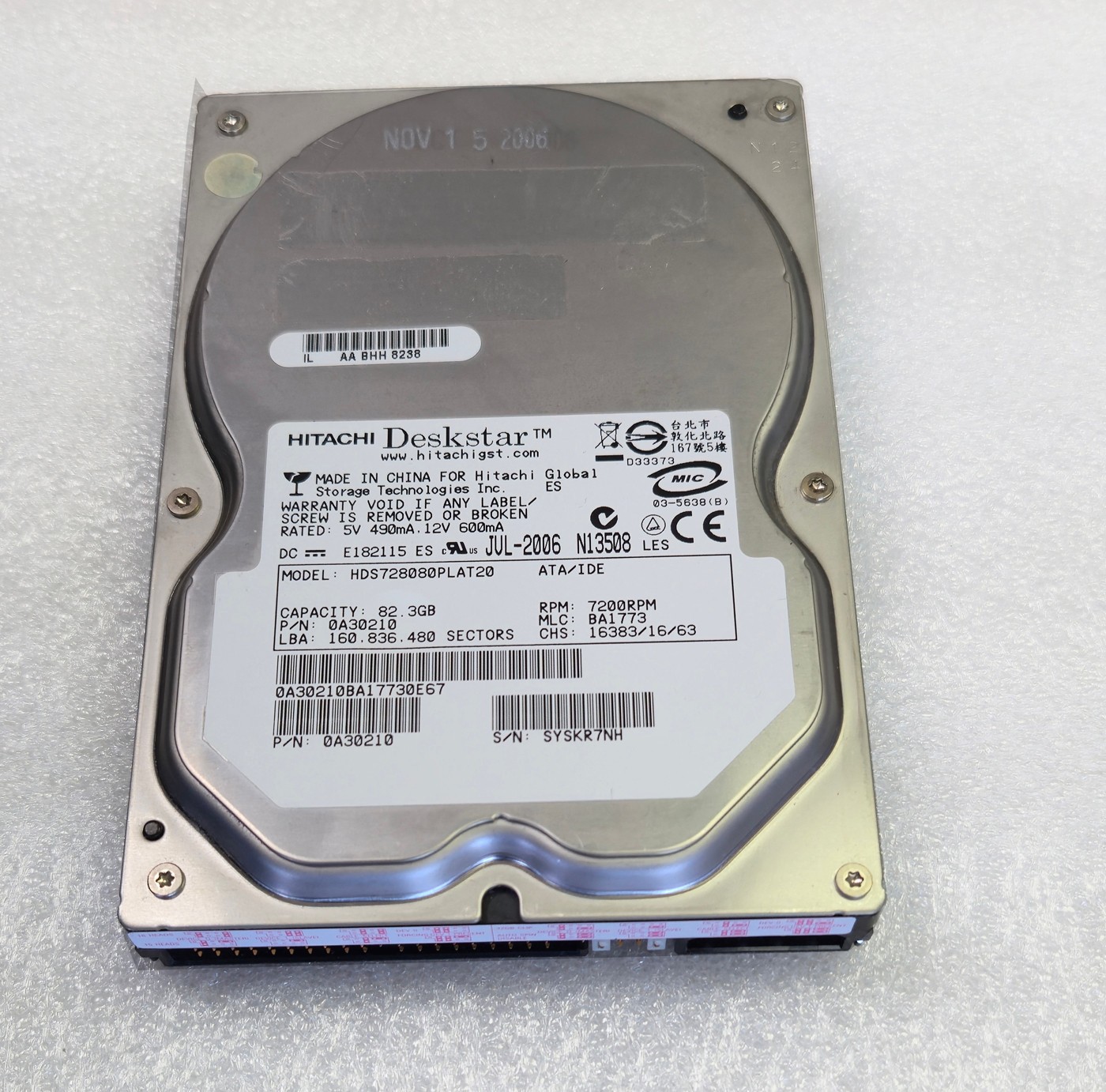 🔥 Hitachi Deskstar HDS728080PLAT20 82.3GB ATA/IDE 7200RPM 3.5in Hard Drive