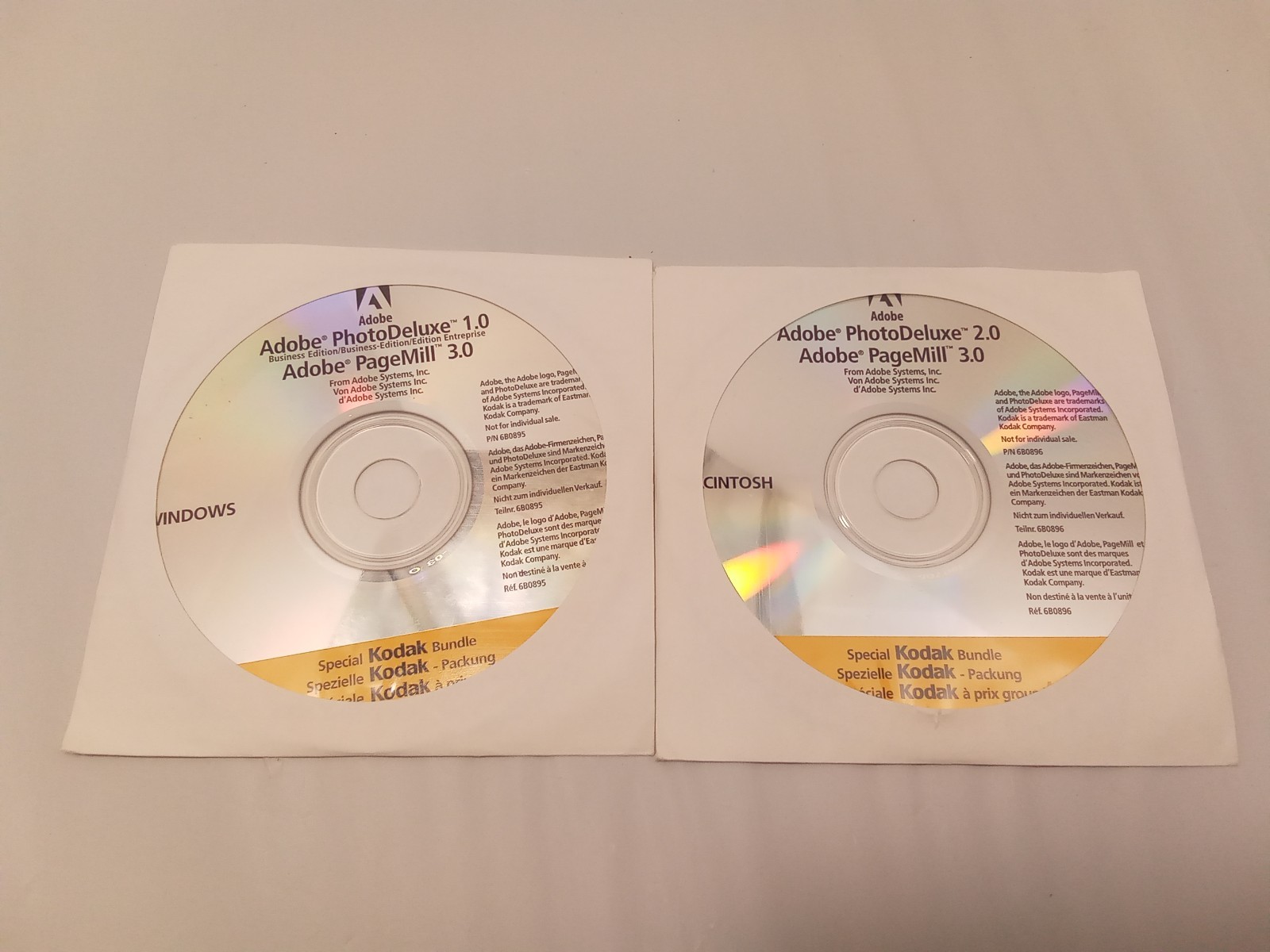 Adobe PhotoDeluxe & PageMill 3.0 – Sealed Kodak CD (Windows) + Bonus Mac Disc